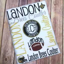 Personalized New Orleans Saints Baby Blanket, Custom Name Swaddle, Fleece Minky Gift - thumbnail 1