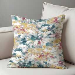 Abstract Floral Cushion Cover, Artistic Throw Pillowcase, Decorative Sofa Pillow Cover - thumbnail 4
