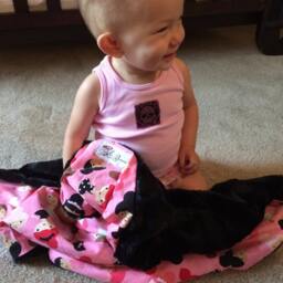 "Robert Kauffman's Pink Ballerina & Black Minky Baby Blanket ""Dulce De Chloe" - thumbnail 3
