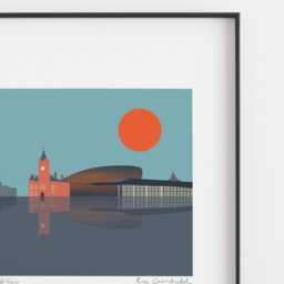 Print Bae Caerdydd, Cardiff Bay Print, Wales, Cymru, Art, Celf, Welsh Gifts, Senedd - thumbnail 3