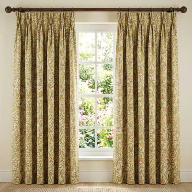 Custom Made William Morris Pomegranate Buttercup Blackout/Lining Curtains Pinch /Triple/Double Pleat - image 1