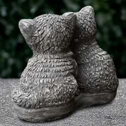 Concrete Couple Kitty Statue Outdoor Cat Figurine Cement Kitten Decoration Garden Pair Ornament Kitty Lover Gift Handmade Art - thumbnail 4