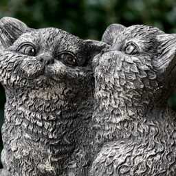 Concrete Couple Kitty Statue Outdoor Cat Figurine Cement Kitten Decoration Garden Pair Ornament Kitty Lover Gift Handmade Art - thumbnail 3
