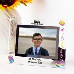 Personalised First Day Of School Photo Frame - Reception & Primary Keepsake - Watercolour Design 6x4 Or 7x5 Glass - thumbnail 4