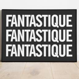 French Print Fantastique, Wall Art, Gallery Wall, A6, A5, A4, A3 Landscape, Magnifique, Pink Red Print, Typography Alt Gift, Room Decor - thumbnail 3