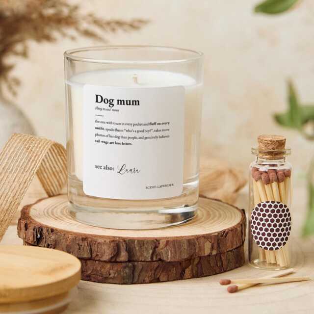 Dog Mum Candle Gift Funny Pet Lover Keepsake For Birthday Mother's Day Christmas Present New Owner Crazy Lady - image 1