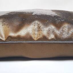 Throw Pillow Cushion Cover Rubelli Jacquard Fabric Bronze & Silver Sumi Pattern - Handmade in Italy - thumbnail 4