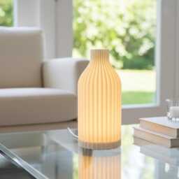 Ambient Lamp A 3D Printed Decorative Lamp With Faux Flower Holder, Modern Design - thumbnail 2