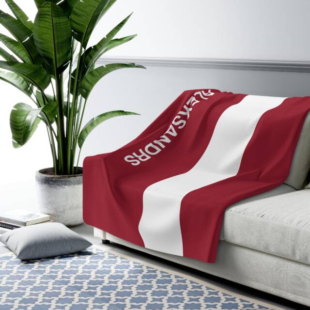 Latvia Fleece Blanket, Latvia Flag Blanket, Of , Custom Personalized Country Gift, Name Blanket - image 1