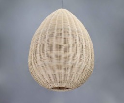"Water Drop Rattan Pendant Light - Bohemian Woven Lamp, Width 13.7"" By Height 19.5" - thumbnail 1