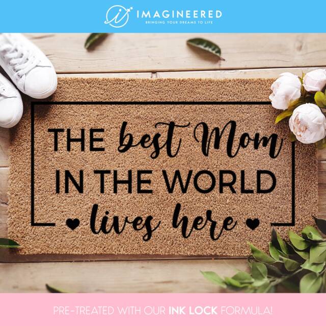 Mother's Day Doormat - Gift Best Mum in The World Housewarming For Her Family Door Mat Custom - image 1