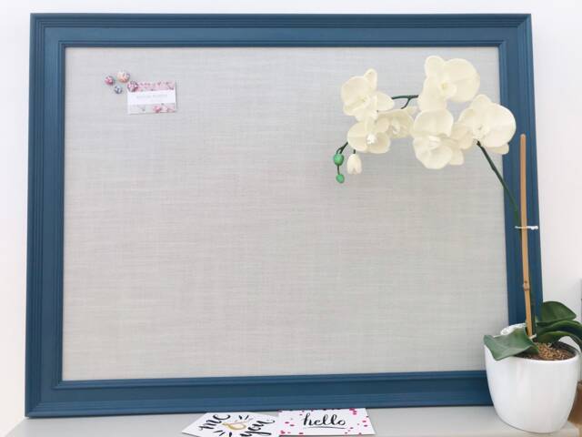 Neptune's Blakeney Blue Framed Soft Grey Fabric Covered Notice Board/Pin - image 1