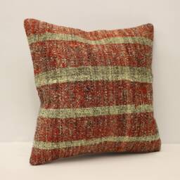 Boho Pillow 16x16 in 40x40 cm, Turkish Kilim Cover, Moroccan Bohoo Throw Pillows, 4Kf-795 - thumbnail 2