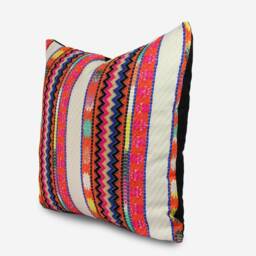Boho Pillow Cover Colorful Woven Cushion, Euro Sham Sizes - thumbnail 2