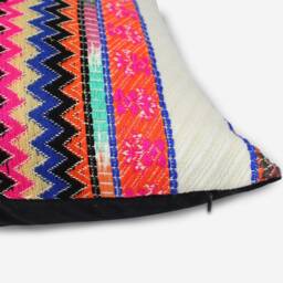 Boho Pillow Cover Colorful Woven Cushion, Euro Sham Sizes - thumbnail 3