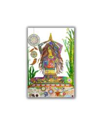 Yoga Art Print, On Canvas Framed Painting, Zen Art, Meditation Room Decor, Studio Artwork, Girl Illustration - thumbnail 1