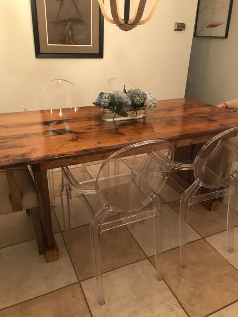 Real Wood Farm Dining Table, Early American Stain, 5'x3' - image 1