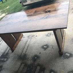 Real Wood Farm Dining Table, Early American Stain, 5'x3' - thumbnail 3