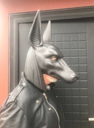 Black Anubis Mask Egyptian Mythology Cosplay, Halloween Costume - thumbnail 2