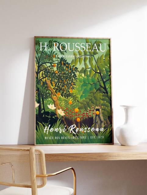 Henri Rousseau Poster, Exotic Landscape, Art Print, Floral Wall Art, Animal Gift, Home Decor, Jungle A1/A2/A3/A4 - image 1