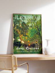 Henri Rousseau Poster, Exotic Landscape, Art Print, Floral Wall Art, Animal Gift, Home Decor, Jungle A1/A2/A3/A4 - thumbnail 1