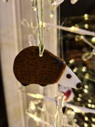 Fused Glass Hedgehog Ornament, Hanging Hedgehog, Christmas Tree Home D??cor, Bespoke, Unique & Gorgeous