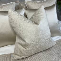 Blake Luxury Textured Cushion Cover, Pillow Throw Champagne Cream Designer Fabric High Quality , Bed Set Sofa Home Decor