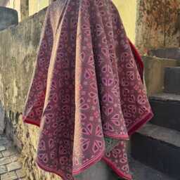 Handmade Kantha Embroidered Throw Carpet Inspired Design Decorative Bedspread - thumbnail 4