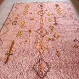 Moroccan Pink Rug - Flat Woven Kilim Custom Area Wool Berber Beni Ourain 3x5 Free Shipping - thumbnail 3