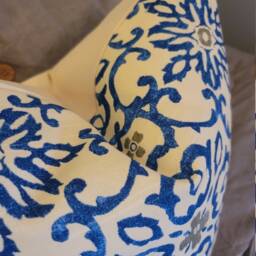 Blue Pillows.throw Pillows.toss Pillows.slipcovers.cushion Covers.home Decor.accents.hgtv Souvenir Scroll Azure.sofa Cushion.pillow Covers - thumbnail 2