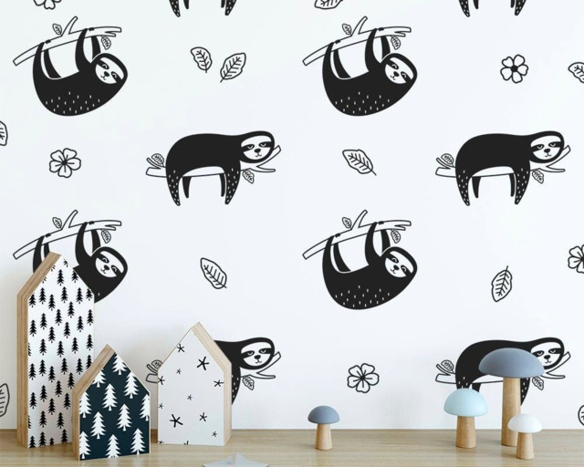 Sloth Wall Decals - Nursery Decor, Gift For Mom, Sloth, Gift, Art, Kids, Vinyl Decals, Sticker - image 1