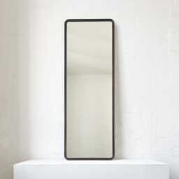 Quadris Long Rectangular Wall Mirror With Mitred Bronze Patina Full Frame