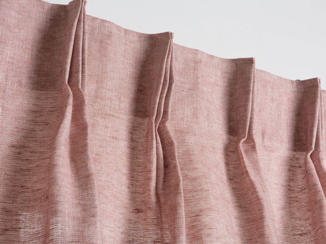 Linen Curtain - Panel in Woodrose Color-Window Drapre With Top Tack Pleat Width 28'' X Custom Lenght - image 1