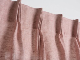 Linen Curtain - Panel in Woodrose Color-Window Drapre With Top Tack Pleat Width 28'' X Custom Lenght - thumbnail 1