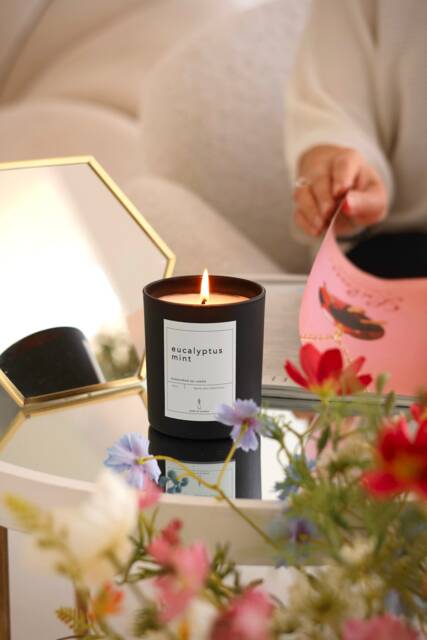 Eucalyptus Mint Soy Wax Candle Vegan Natural Essential Oil Spa Fresh Gift For Her Herbal Aromatherapy Christmas For Friend - image 1