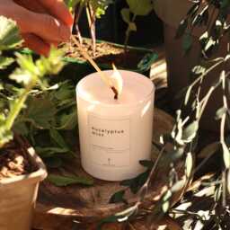 Eucalyptus Mint Soy Wax Candle Vegan Natural Essential Oil Spa Fresh Gift For Her Herbal Aromatherapy Christmas For Friend - thumbnail 3
