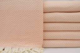 Turkish Blanket, Coral Blanket, Handmade Blanket, Cotton Throw, Beach Throw, Turkish Bedspread, Bed Cover, 75x91, Turkish Towel, B3-Dreamb - thumbnail 1
