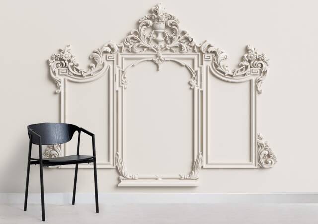 3D Molding Wallpaper, Interior Cornice Wall Mural, Peel & Stick - image 1