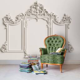 3D Molding Wallpaper, Interior Cornice Wall Mural, Peel & Stick - thumbnail 2