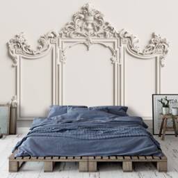 3D Molding Wallpaper, Interior Cornice Wall Mural, Peel & Stick - thumbnail 3