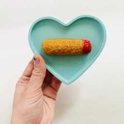 Mini Mozzarella Stick Heart Wall Hanging/ Dopamine D??cor/Fake Food/Kitchen D??cor/Food D??cor/Pop Art/Maximalist D??cor/Funny Art/ Unique Gift - thumbnail 3