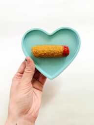 Mini Mozzarella Stick Heart Wall Hanging/ Dopamine D??cor/Fake Food/Kitchen D??cor/Food D??cor/Pop Art/Maximalist D??cor/Funny Art/ Unique Gift