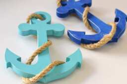 Wooden Anchor - Beach Decore Nautical Anchor Wedding Home Decor - thumbnail 1