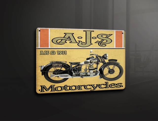 Ajs S3 1931 Garage Man Cave Bike Motorcycle Home - Metal Sign Plaque Wall Art Decor Signage