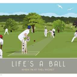 Village Cricket Poster. Gift Travel Art Print, Landscape, Portrait Version Also Available - thumbnail 2