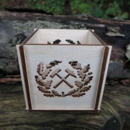Mining Emblem Tealight Lantern Wooden Candle Holder, Miner Gift - thumbnail 2