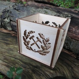 Mining Emblem Tealight Lantern Wooden Candle Holder, Miner Gift - thumbnail 3