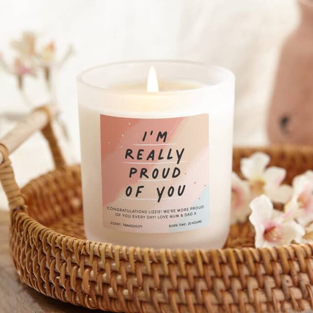 Personalised Congratulations Candle Gift Frosted Soy Wax - image 1