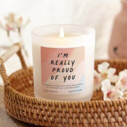 Personalised Congratulations Candle Gift Frosted Soy Wax - thumbnail 1
