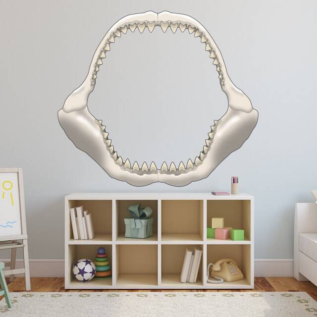 Jaws - Megalodon Shark Wall Decal Peel & Stick Jaw Room Decor Vinyl Sticker Vwaq-Mgd01 - image 1
